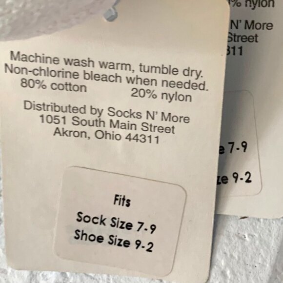 Cheer White Green Turn Down Crew Socks Megaphone “Cheer” Shoe Size 9-2 - Picture 5 of 6